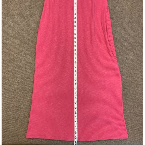 Old Navy Dress Womens XL Halter Midi Stretch Bodycon Sleeveless Pink Ribbed Knit - Picture 5 of 10